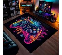 Nhemeylp Tappeto da gioco per camera dei ragazzi, antiscivolo, colorato, tappeto da gioco per camera da letto, soggiorno, camera dei giocatori, tappeto con gamepad, stampato, lavabile in lavatrice, 60