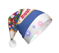 NHGJnk Cappello di Natale con stampa della bandiera del Minnesota, cappello di Babbo Natale illuminato con bordo morbido per la celebrazione di Natale
