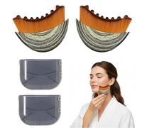 Nhgkju 2 spazzole a secco per viso, massaggio linfatico per viso e corpo, spazzola linfatica portatile per contorno mascella, allevia la fatica, ideale per la cura quotidiana e i viaggi