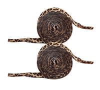 Nhgkju Leopardo - Lacci per sneakers e scarpe da basket, 2 paia di lacci per scarpe piatte (140 cm, 8 mm), resistenti agli strappi, estensibili, unisex per uomo e donna, giallo., m
