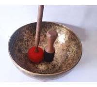 NHH Campana tibetana tibetana da meditazione curativa, 40 cm, bocce da canto martellate a mano con cuscino e martello attaccante