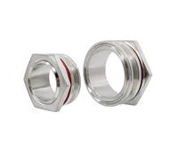 NHKSFBLQ Bulkhead Compression Fitting Tri Clamp 1.5" 2" Stainless Steel SS304 Water Tank Beer Can Kettle Connector Pipe Fittings(2inch TC64mm)