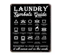 NHKSFBLQ Vintage Style Laundry Tips Metal Sign Practical Informative Wall Decor for Laundry Room Cottage (8 X 12 in)