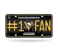 NHL # 1 Fan Metal Auto Tag, Pittsburgh Penguins