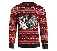 NHL Chicago Blackhawks Unisex Aztec Print Ugly Maglione Girocollo - Uomo Extra Large, X-Large
