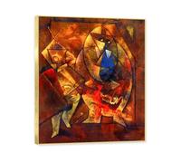 NHLDZYH Cornice dorata. Quadri Riproduzioni Opere Famose, (Domenica pomeriggio) di Max Ernst, Famose Stampe d'arte, Quadro Artistico da Parete per Soggiorno. 50x60cm