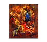 NHLDZYH Quadri Riproduzioni Opere Famose, (Domenica pomeriggio) di Max Ernst, Famose Stampe d'arte, Quadro Artistico da Parete per Soggiorno. 80x96cm Solo tela