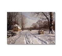 NHLDZYH Riproduzione Stampa su Tela, (Giro in slitta) di Peder Mork Monsted. Immagini Paesaggi Naturali, Immagini Moderni Murale Soggiorno. 50x75cm Solo tela