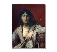 NHLDZYH Riproduzione Stampa su Tela, (Signora con il velo) di Jean Leon Gerome. Immagini Paesaggi Naturali, Immagini Moderni Murale Soggiorno. 70x90cm Solo tela