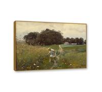 NHLDZYH Telaio esterno in teak. Riproduzione Stampa su Tela, (Lo struzzo grano) di Peder Mork Monsted. Immagini Paesaggi Naturali, Immagini Moderni Murale Soggiorno. 50x70cm
