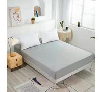 NHNHN Lenzuolo con angoli con tasche profonde, in morbida microfibra, facile da pulire, non si restringe e non sbiadisce, per letto matrimoniale, solo 1 lenzuolo con angoli (queen size, grigio)