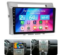 NHOPEEW 2+64G 9 Pollici Radio Android per Toyota Corolla Verso 2004-2009 - Wireless CarPlay & Android Auto, Navigazione GPS, Controllo del Volante, FM RDS, Split Screen