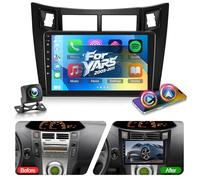 NHOPEEW 2G+64G Android Autoradio per Toyota Yaris 2005-2011 - Senza fili Carplay e Android Auto - 9 pollici Stereo con WiFi GPS FM RDS + Telecamera posteriore&Mic