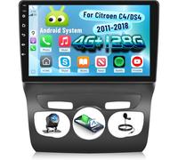 NHOPEEW 4+128G Android Autoradio per Citroen C4/DS4 2012-2018 con Wireless Carplay Android Auto - Schermo incell da 10 pollici Supporto WiFi GPS Comandi al volante + Telecamera di retromarcia Canbus