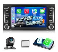 NHOPEEW 4+64G Autoradio per VW Touareg 2004-2011 / Transporter T5 2004-2009 - Carplay wireless e Android Auto WiFi GPS - Mirror Link Steer Controllo ruote Split Screen + Telecamera di backup