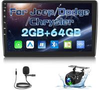 NHOPEEW Autoradio 2+64G per Jeep Wrangler Compass Dodge Chrysler 300C - Carplay senza fili e Android Auto - Stereo Android da 9 pollici con WiFi EQ GPS Mirror Link FM RDS