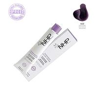NHP PERMANENT COLOR CREAM | 6.22 IRISEE VIOLA INTENSO | Con Olio di Argan Burro di Cacao | Ingredienti Biologici Certificati 100 Ml
