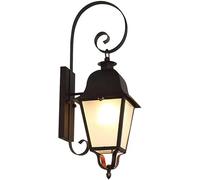 NHPJFDC Applique da Esterno in Alluminio Nero Rustico, Impermeabili, Ideali per portici e verande, con Vetro Bianco, Lampada da Esterno in Stile Rustico, lampadario Moderno.