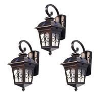 NHPJFDC Applique da Esterno Resistente alle intemperie - Applique compatta Amen per Balcone e Giardino - Lampada da Esterno con Staffa per Illuminazione di Ville e patii (Nero, Confezione da 3)