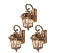 NHPJFDC Applique da Esterno Resistente alle intemperie - Applique compatta Amen per Balcone e Giardino - Lampada da Esterno con Staffa per Illuminazione di Ville e patii (Bronzo, Confezione da 3)