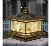 NHPJFDC Eleganti luci solari a Colonna in Rame per Uso Esterno - Copri palo Impermeabile per Pali in Legno 4x4 e 5x5
