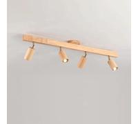 NHPJFDC Kit di Illuminazione a Binario LED Regolabile, faretto da soffitto direzionale a Sospensione lineare Moderno, plafoniera in Legno per Cucina in Stile Rustico, T-155 Girevole a 360° (4 luci)