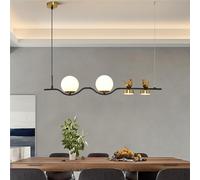 NHPJFDC Lampada a Sospensione lineare, Moderna Lampada a Sospensione a LED per Isola Cucina, lampadario in Vetro opalino per Tavolo da Pranzo, Stile Rustico