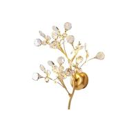 NHPJFDC Lampada da Parete Moderna Mid-Century con Paralume in Cristallo e Applique da Parete in Ferro con 3 modalità di Colore, per Camera da Letto, Soggiorno, corridoio, Ingresso, Balcone