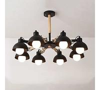 NHPJFDC Lampada da soffitto con Paralume in Metallo, Lampada da Fattoria, lampadario Sputnik di metà secolo, Vintage, Vicino all'illuminazione, 8 luci, Nero, lampadari