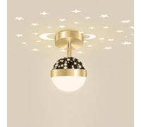 NHPJFDC Lampada da soffitto Moderna a LED con Decorazione lunare e Stelle, plafoniera Dorata per Cucina, lampadario Moderno