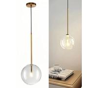 NHPJFDC Lampadario a Bolle in Vetro soffiato, lampadari a Bolle in Vetro soffiato a Coste Color Oro Trasparente per Camera da Letto, Soggiorno, Ingresso, Bagno (Oro-5, 15 * 15 * 38)