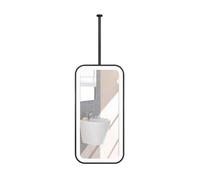 NHPJFDC Specchio Rettangolare da soffitto con luci LED, Specchio da Bagno sospeso, 3 Colori Regolabili, Adatto per ingressi e Guardaroba (Nero, 50x100 cm)