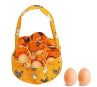NHPY 1 Cestino Raccolta Uova 7 Sacchetti per Uova di polpa riutilizzabili, Cestino per la Raccolta delle Uova per Giardino conservare Uova di Gallina o Artigianato Pasquale