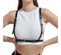 NHPY 1 Pezzi Cintura donna pelle, Cintura punk per donna, cintura corpo in pelle PU per donna, cintura gotica nera sul petto, per vestito gotico donna, vestiti gotici