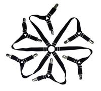 NHPY 1 Pezzi Ferma Lenzuola, 6 Direzioni Elastici Per Lenzuola Con Pinze Clip, Bretelle Elasticizzate Regolabili Per Angoli Lenzuola Tenditore Per Lenzuolo Elastico Coprimaterassi Angoli