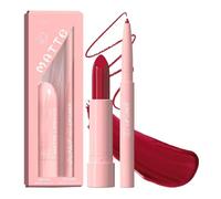 NHPY 1 Pieza Delineador de Labios Mate con Lápiz Labial, Lip Liner Resistente al Agua que Dura 24 Horas +, a Prueba de Manchas, Muy Pigmentado, Suave, Contorno de Labios