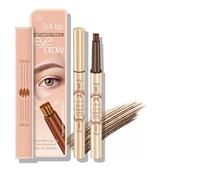 NHPY 1 Pieza Lápiz de Cejas 2 en 1 Con Aplicador de 3/4 Puntas de Horquilla Para Crear Cejas Naturales, Color Marrón Oscuro