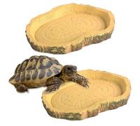 NHPY 2 Pezzi Teca per rettili Bacino idrico del Bacino Alimentare Reptile Growth terrario rettili Lunghe dritte/Curve per criceti, tarantole, Draghi barbuti, Tartarughe,Geco leopardino,Serpente