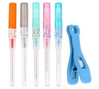 NHPY 5 Pezzi Ago Cannula Piercing, Aghi Piercing Con 2 Clip, Aghi Per Piercing Al Corpo, Aghi Per Piercing Al Naso Dimensioni Miste 14G 16G 18G 20G 22G Aghi Per Catetere Iv