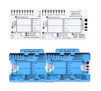 NHQZ 2 Pcs Righello ECG a 7 passi con frequenza cardiaca, asse, intervallo PR, durata QRS, intervallo QTc e indicatori di morfologia dell'onda T, Con 2 scatola portaoggetti, per ecg portatile