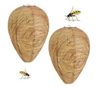 NHQZ 2 pezzi di nido di vespe resistente alle intemperie, repellente vespe, anti-vespe, espe a lungo termine, preventivo contro il wasp, trappola per vespe, nido artificiale（Colore chiaro）