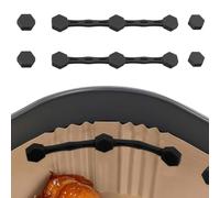 NHQZ 2 Pezzi Fibbia Magnetica in Silicone,Fissaggio Antiscivolo,Applicabile per Friggitrice ad Aria,Fodera Friggitrice ad Aria,Portacarta Pergamena Resistente al Calore, Clip di Blocco Sicuro, Nero