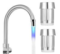 NHQZ 2 Pezzi LED Rubinetto Dell'acqua,3 Colori Cambiando Bagliore Rubinetto Dell'acqua Luce Flusso d'acqua Cambia Colore Rubinetto Rubinetto Lavello Rubinetto per Cucina Bagno