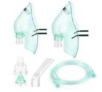 NHQZ 2 Set Ampolla aerosol universale,Kit ricambi per aerosol per adulti + kit aerosol bambini composti da maschera, ampolla, fascia elastica, tubo per inalazione,filtro ed accessori per nebulizzatore