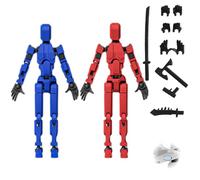 NHQZ 2pcs T13 Action Figure,Figura D'azione T13, magnetico Toy Robot Multi-giunto stampato in 3D, decorazioni desktop per gli amanti del gioco giocattoli（Rosso e blu）