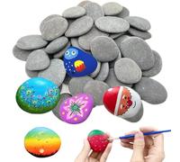 NHQZ 30 Pezzi Pietre Piatte per Pittura, Rocce Naturali di Disegno, Sassi da Dipingere, Le Rocce Ciottoli, Dipingere i Ciottoli, Sassi da Dipingere, per Pittura Fai da Te, per Acquario e Giardino