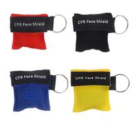 NHQZ 4 pezzi Maschera di respirazione Portachiavi CPR Face Shield di Primo Soccorso Pocket Mask Primo Soccorso Maschere respiratorie per Il Primo Soccorso o addestramento AED(A)