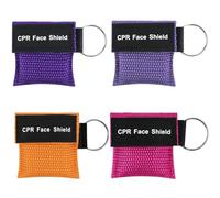 NHQZ 4 pezzi Maschera di respirazione Portachiavi CPR Face Shield di Primo Soccorso Pocket Mask Primo Soccorso Maschere respiratorie per Il Primo Soccorso o addestramento AED(B)