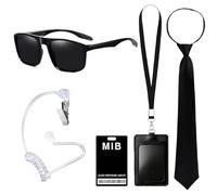 NHQZ 6 pezzi Agente Costume Accessori, Servizio Segreto Costume Set Spy Costume Accessori Con Occhiali Adatto per bambini e adulti giochi di ruolo