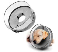 NHQZ Collare Elisabettiano Gonfiabile Morbido Non Pregiudica la Vista e il Mangiare, Regolabile e Facile da Pulire per Cani oltre i 5 kg (L)